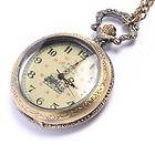 Vintage brass pocket mechanical watch pendant chain necklace by 