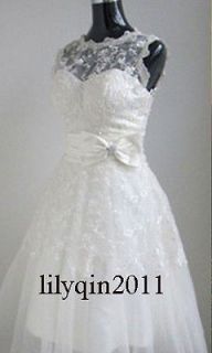   White/ivory lace wedding dress Bridal Ball gown Party Dress Custom SZ