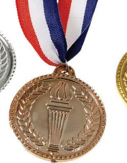 Costume Accessory Olympic Style Plastic Bronze Medal