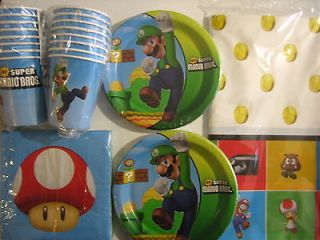 SUPER MARIO BROS. Birthday Party Supplies Set Pack w/ Table Cover