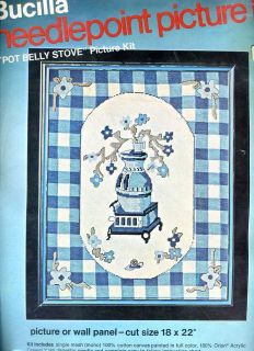 Vintage POT BELLY STOVE Bucilla Needlepoint Kit