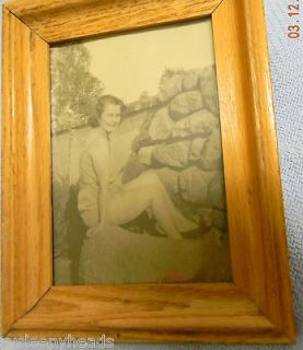 DISCOUNT Vintage Framed Photo of Young Woman dated June of 1930