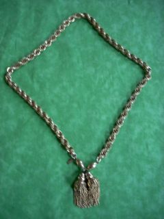 Vintage Monet Braided Goldtone Tassled Necklace 24 long