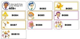 30 Personalized Bubble Guppies Birthday Bubble Favor Labels Party