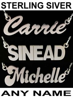   SMALL PERSONALISED CARRIE ANY NAME DROP PLATE NECKLACE AND CHAIN