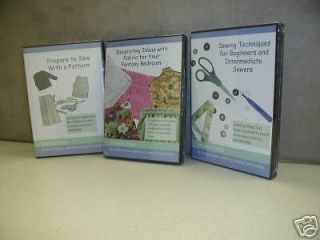 Sewing Instructional DVDs Set of 3 New & Sealed