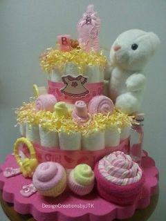 pink diaper cakes in Diaper Cakes