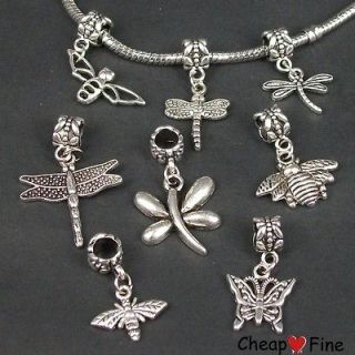 Wholesale 30X Tibetan silver Butterfly Dragonfly DANGLE Charms