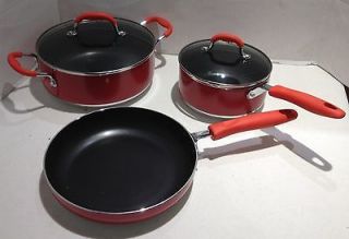   Chef Induction Ready 7 Piece Non Stick Cookware Set, Red Missing two