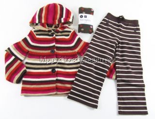 Baby GAP sz 4 5 BOHO Striped Hooded sweater Pants & tights set EUC 