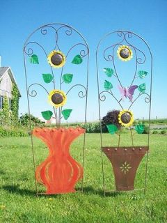 63 Wrought Iron Butterfly or Sunflower Trellis   Flower Supports