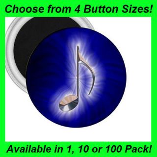 Blue Music Note   Button/Badge   Fridge Magnet  MM1051