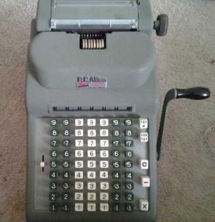 Vintage rc allen Hand Crank Calculator Adding Machine office supplies
