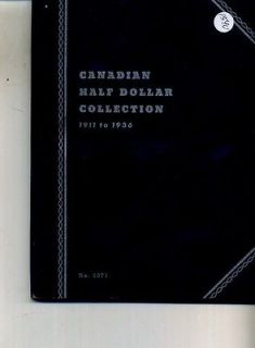 CANADA SILVER HALF DOLLAR 1911   1936 WHITMAN COIN ALBUM