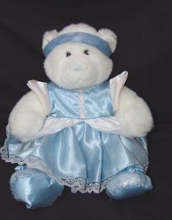 Build a Bear Plush Disney Cinderella Plush White Bear blue nose Outfit 