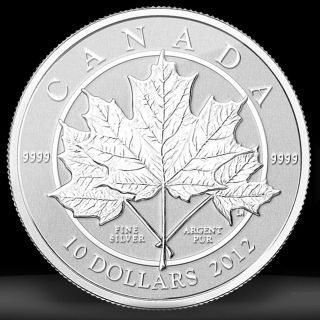 CANADA 2012 MAPLE LEAF FOREVER $10 PURE SILVER (.9999 Fine) COIN in 