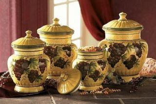 Tuscany Grapes 4pc/canisters Kitchen Decor Set, 82501 by ACK
