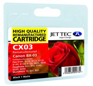 Remanufactured Jettec BX 3 Black Ink Cartridge for Canon Printers