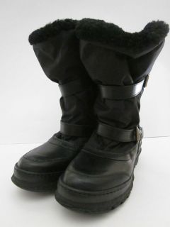 NIB Burberry Faux Shearling Lined Boot Black Size 7 US / 37 EU $450