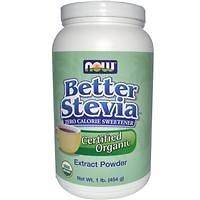 Now Foods, Certified Organic Better Stevia, Extract Powder, 1 lb (454 