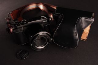 Handmade Genuine real Leather Full Camera Case bag for FUJIFILM X E1 