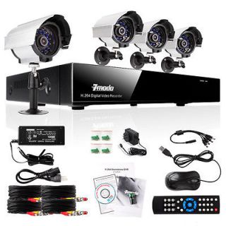 Zmodo 4CH DVR Outdoor 480TVL CCTV Home Security Surveillance Camera 