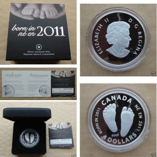 CANADA BORN IN 2011 SILVER COIN 1/2 OUNCE 4 DOLLARS LIMITED EDITION