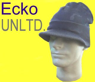 DkBlu ECKO UNLTD Knit CAMO Visor WINTER Beanie CAP Hat