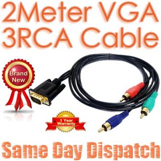   Component YPbPr To Phono 3x RCA RGB Cable Lead For Laptop PC HD TV OUT