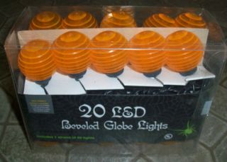 Sets of New 20 Orange Halloween LED Beveled Globe Lights