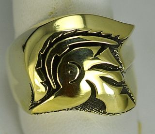   Warrior SPARTAN 300 gladiator Head Gold pltd ring Jewelry Sparta