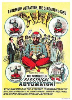 1886 Ali The Electrical Automaton Magic Poster
