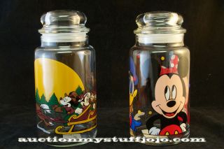 Walt Disney Co.Vintage Mickey Mouse Anchor Hocking Glass Goodies Jar 
