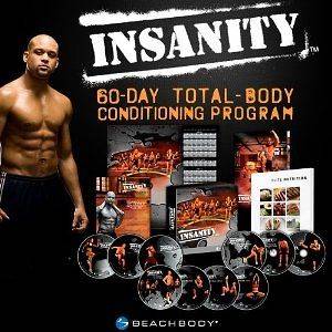   listed INSANITY WORKOUT 13 DVD SET WITH NUTRITION GUIDE AND CALENDAR