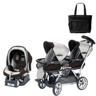 Peg Perego Duette SW Stroller with one Car Seat and a Diaper Bag 