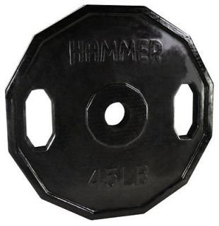   Commercial Grade Olympic Angled Grip Rubber Encased Weight Plate 45lb