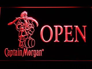 Captain Morgan OPEN Bar Beer Pub Store HAIRLINE LED Light Sign Neon 