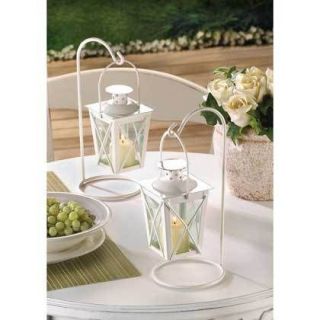 Lot 2 White Candle Lantern With Stand   Party Wedding Centerpieces New