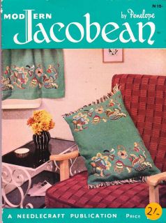 Embroidery Craft Book MODERN JACOBEAN by Penelope Instruction Book 