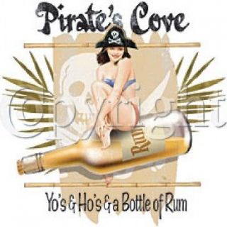 Pirates Cove Yos Hos & A Bottle Of Rum Pirate Beach Bar / Pub White 