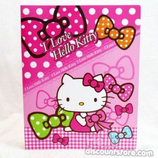 Sanrio Hello Kitty 20 Pocket Binder School Supply Pink Bow