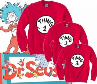 Dr Seuss Cat in The Hat Thing crewneck sweatshirt Things 1 2 3 party 