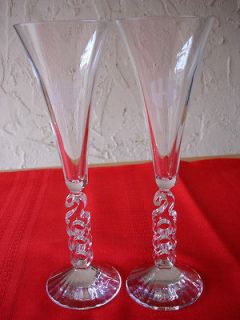 FLUTE CHAMPAGNE GLASSES CRISTAL DARQUES MADE IN FRANCE GENUINE LEAD 