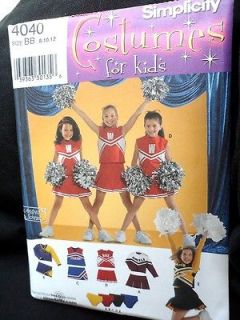 COSTUME Sewing Pattern NEW Simplicity 4040 Cheerleader Szs 8 10 12 