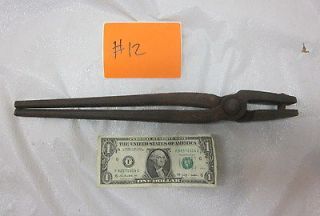 Vintage Antique Blacksmith Tongs Tools Hand Forged Anvil Forge #12