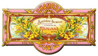 CHAMBRE Savon Mimosa PARIS French Sign Metal Plaque NEW