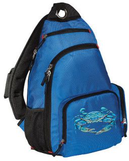 Blue Crab Sling Backpack BEST SINGLE STRAP BACKPACKS Unique Gifts Gift 