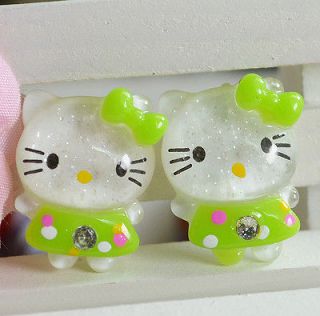   Glitter Hello Kitty Cats Flat back appliques/craf​t/Cabochon T62