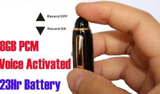 Spy Voice Activated Pen Audio Voice Recorder 8GB 23Hr Battery SHQ PCM 