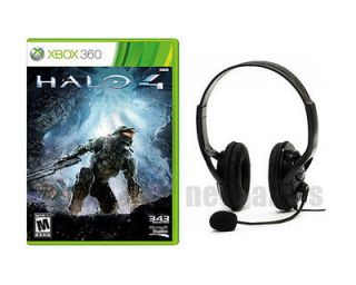 XBOX 360 Halo 4 BUNDLE + 1x Gamer Chat Headset (Black)   *NEW*